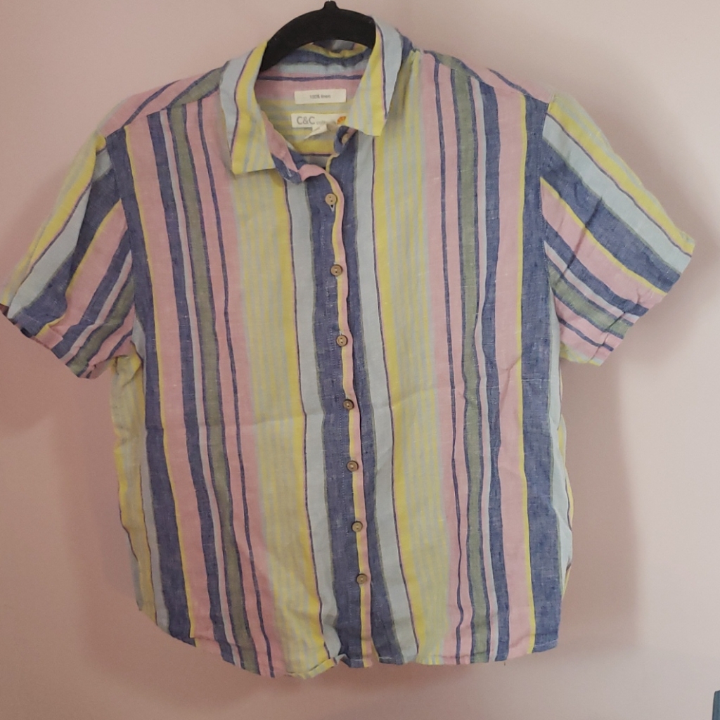 Linen Button Down T-Shirt